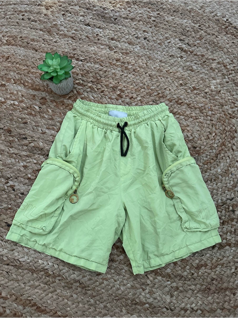 GREEN FILA CARGO SHORTS